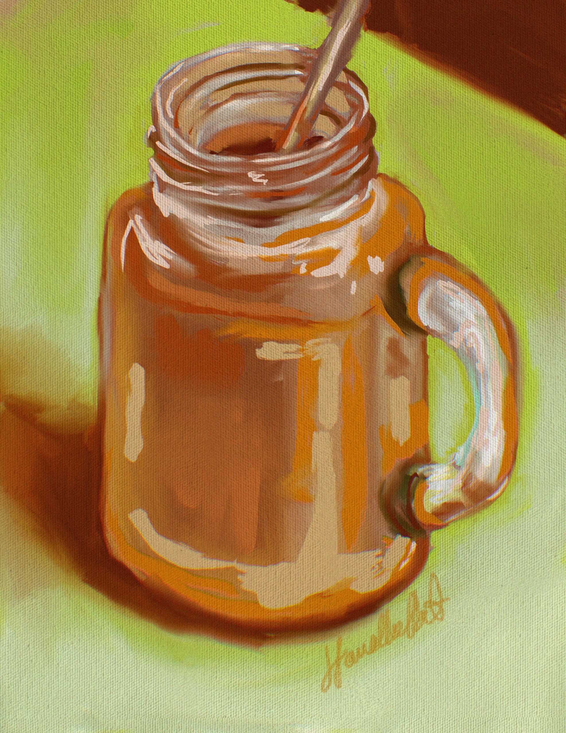 ice coffee digital painting