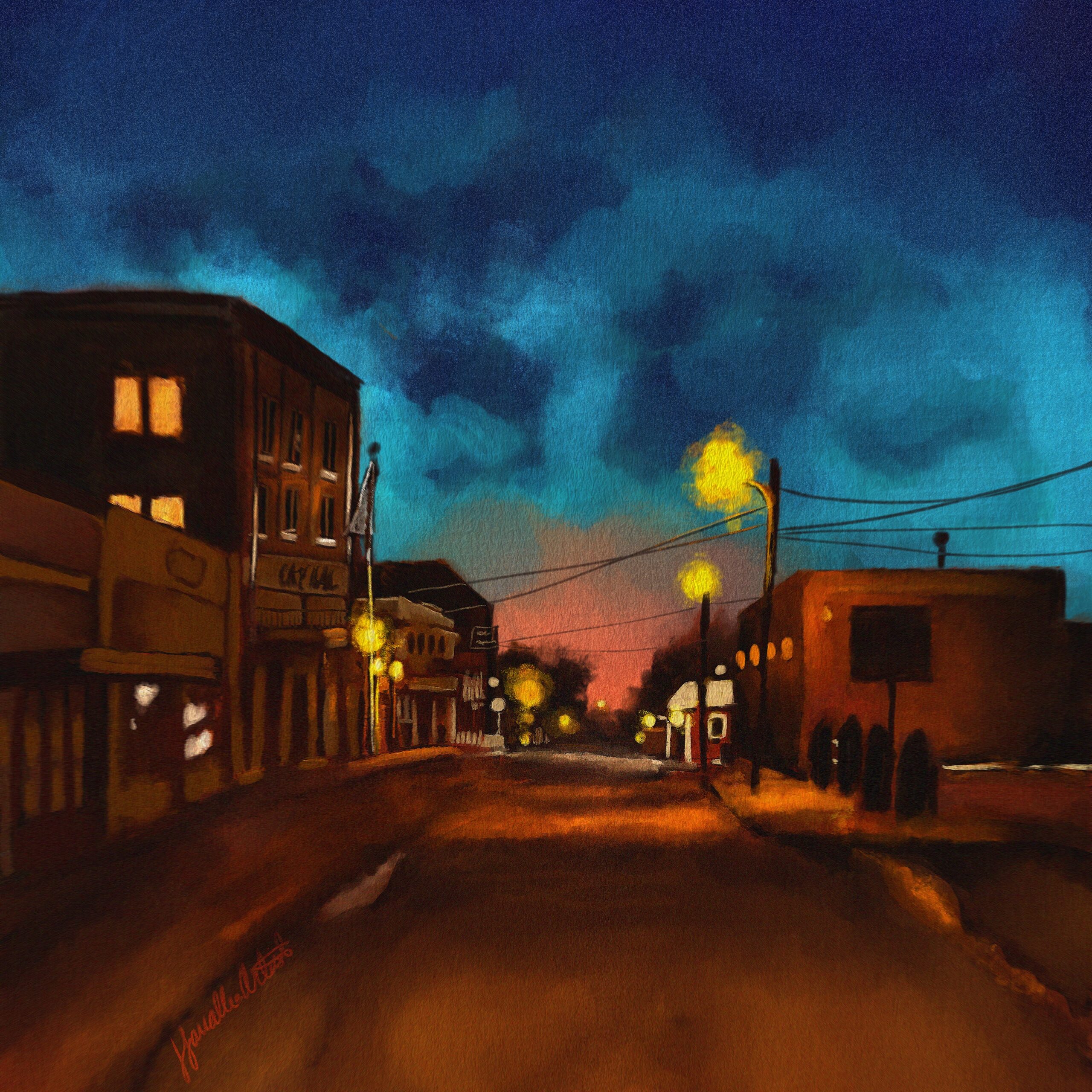 downtown sallisaw digital painting