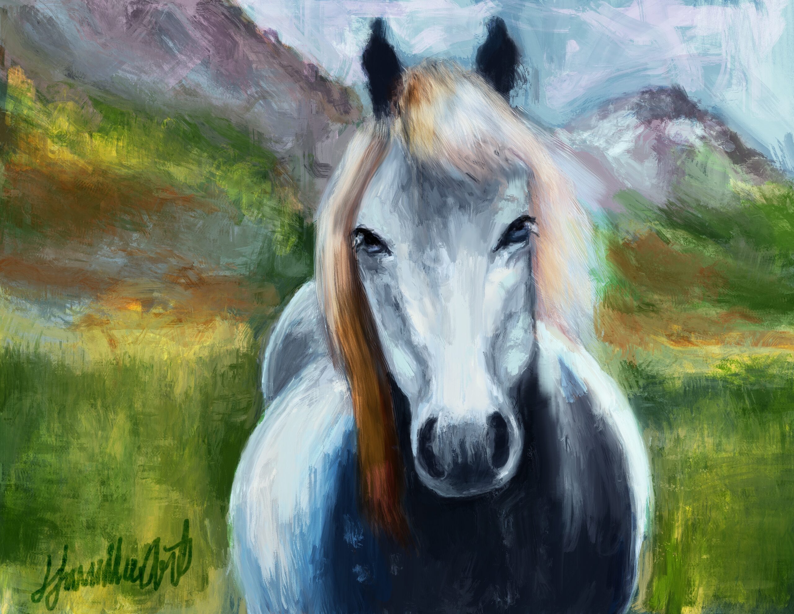 digital horse painting 