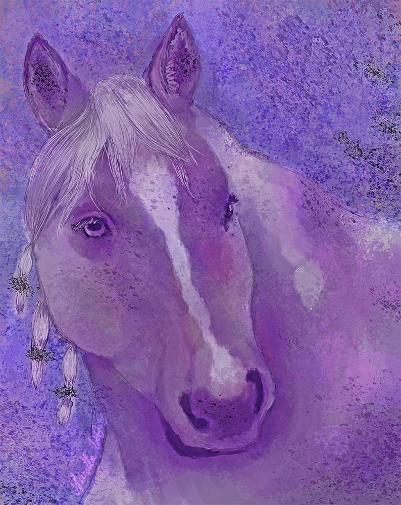 purple horse digital painting