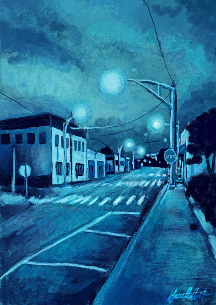 downtown sallisaw digital painting